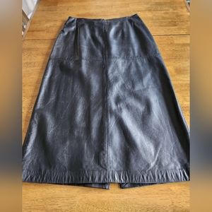 Anne Taylor Black Leather Skirt